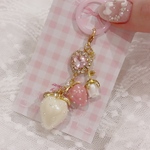 ミニいちご付きストロベリーめじるしアクセサリー（ピンクリング）