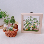 ハッピーバッグ2026♪お部屋に飾れる癒しの小花2点セット　木枠フレームとミニかご　福袋　1/4から発送