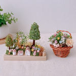 ハッピーバッグ2026♪ お部屋に飾れる癒しの小花2点セット　木のプレートとミニかご　福袋　1/4から発送