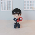 【受注製作】ソフトテニスの男の子　オーダー可　テニス　テニス部　軟式　部活　スポーツ　ぬいぐるみ　プレゼント　運動　記念　ラケット
