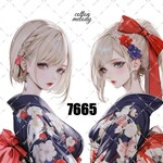 original sticker « no.7665 »     //     人物ステッカー オリジナルステッカー オリジナル人物ステッカー ステッカー cotton melody ミニステッカー