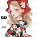 original sticker « no.7702 »     //     人物ステッカー オリジナルステッカー オリジナル人物ステッカー ステッカー cotton melody
