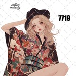 original sticker « no.7719 »     //     人物ステッカー オリジナルステッカー オリジナル人物ステッカー ステッカー cotton melody