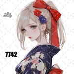 original sticker « no.7742 »     //     人物ステッカー オリジナルステッカー オリジナル人物ステッカー ステッカー cotton melody