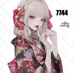 original sticker « no.7744 »     //     人物ステッカー オリジナルステッカー オリジナル人物ステッカー ステッカー cotton melody