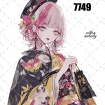 original sticker « no.7749 »     //     人物ステッカー オリジナルステッカー オリジナル人物ステッカー ステッカー cotton melody