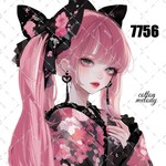 original sticker « no.7756 »     //     人物ステッカー オリジナルステッカー オリジナル人物ステッカー ステッカー cotton melody