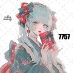 original sticker « no.7757 »     //     人物ステッカー オリジナルステッカー オリジナル人物ステッカー ステッカー cotton melody
