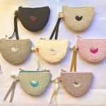 小鳥ビーズ刺繍のヌビミニ財布👛•ポーチ•小銭入れ•コインケース・財布・コンパクト財布・お財布　コットンパール