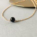 再販！14kgf✴︎シンプル✴︎モリオン一粒スルーネックレス／6mm AAA