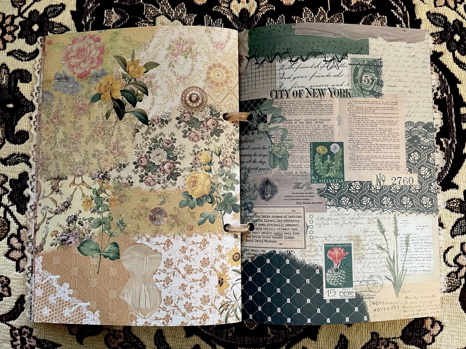 ジャンクジャーナル雑記帳(botanical sewing) 束帳 - m. | minne byGMO