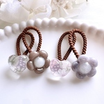 ハートとお花のミニヘアゴム  4本セット  ベビーヘアゴム  ベビーヘアアクセサリー  キッズヘアゴム  キッズヘアアクセサリー  ミニヘアゴム   リバティ生地   アシュテッド レジン シンプル