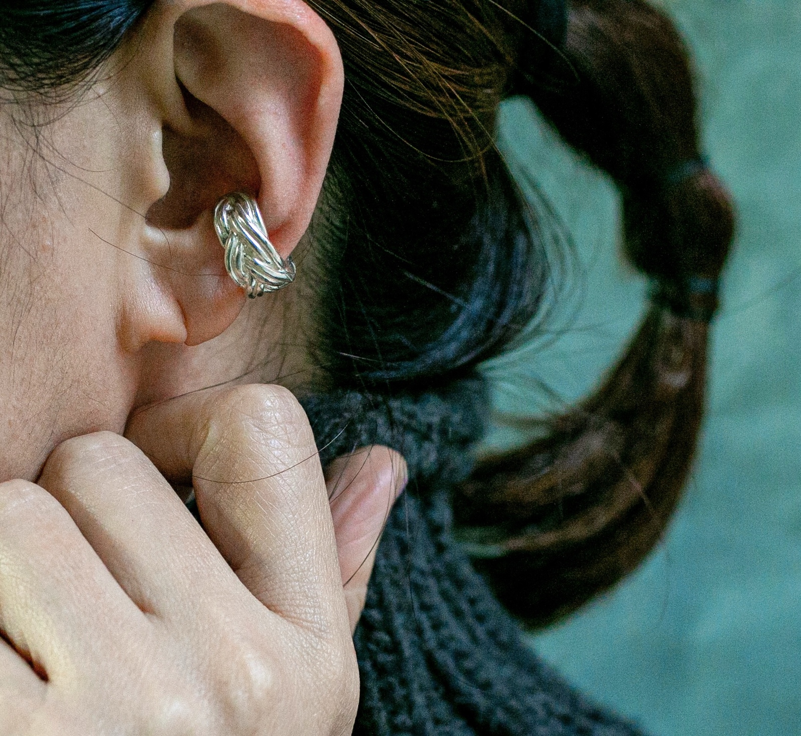 Vintage style braided ring / 四つ編みボリュームイヤーカフ《送料無料》