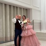 実例写真！カラードレス ピンク キャミソール ビロード キラキラチュール 可愛い 編み上げ 憧れのドレス 花嫁