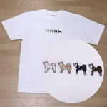 【S,XL以上,キッズサイズ受注生産】柴犬刺繍Tシャツ