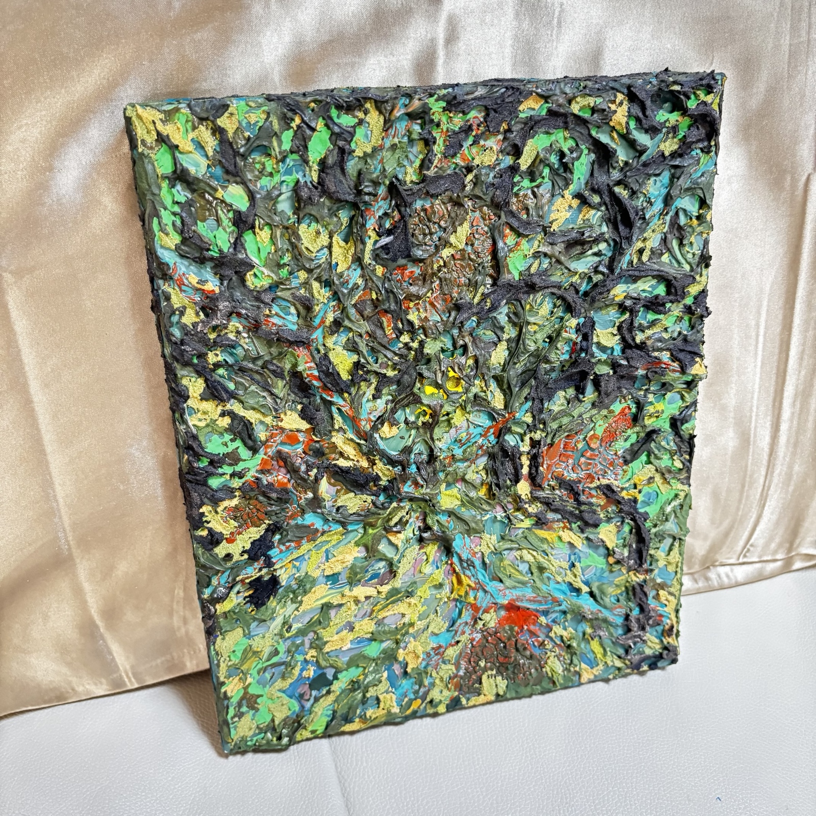 テクスチャーアート モダン 現代アート 原画 抽象画 アクリル画 地下