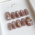 *↟⍋クリスタルノエル⍋*↟      クリスマス　デートネイル　ブライダルネイル　クリスタルネイル　貴和クリスタル　ウエディングネイル　上品ネイル　マグネットネイル　うるうるネイル