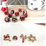 クリスマス素材。ボールチャーム１０個入り   グリーン