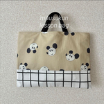 new///マウスくん ハンドメイド レッスンバッグ ベージュ 韓国生地