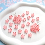 新作★10mm 桜　芝桜　日々草　お花のガラスビーズ  マットチェリーピンクグラデーション