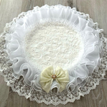 あったか ✽ Whiteカフェマット⛄️犬用 直径59cm(着座33cm)