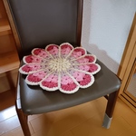 【送料無料】お花のグラデーション円座(ピンク系)