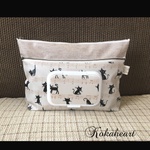 ☆再再・販☆おむつ&おしりふきケース☆黒猫☆音符☆ノーマルビタット☆ダブルファスナー