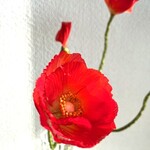 【受注制作・再販】手染め花・布花　　アイスランドポピー（花１本）１セット　和洋空間のインテリアなどに・・・