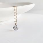 送料無料 ジルコニア　ブリリアントカットの一粒ネックレス L size 6mm