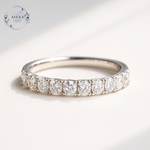 モアサナイト　モアッサナイト　ハーフエタニティリング　2mm(10石)