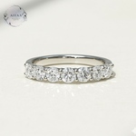 モアサナイト　モアッサナイト　ハーフエタニティリング　3mm(7石) 計0.7ct