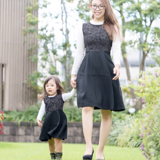 親子リンク 上質ジャガード切り替え ワンピース セミオーダー ハンドメイドマーケット Minne