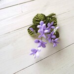 布花 すみれのコサージュ うす紫
