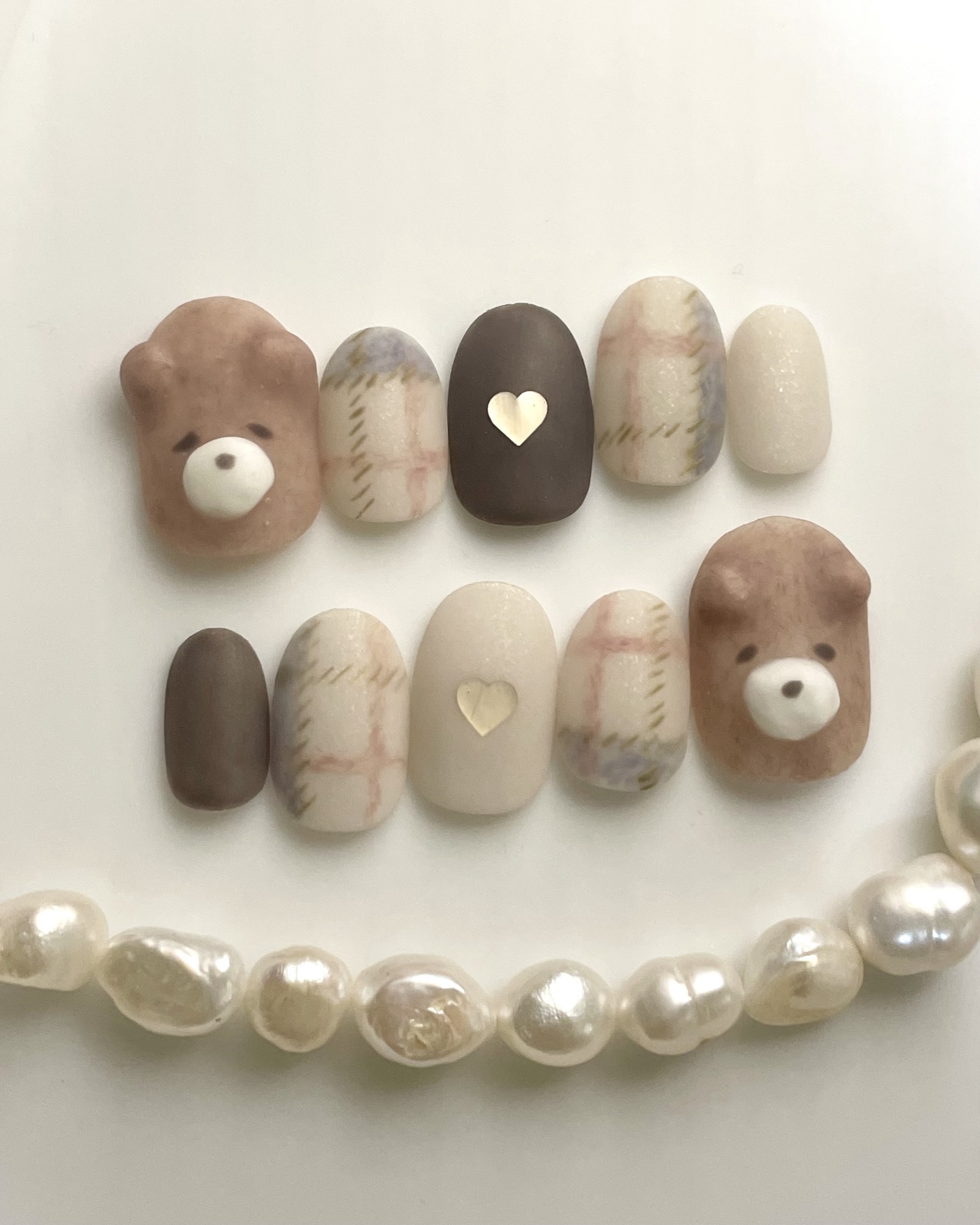 サイズオーダー♡ ニュアンスミラー天然石ネイルチップ ブルー size 