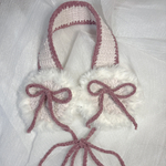 編み物　ハンドメイド　イヤーマフ　ふわふわ 耳当て 