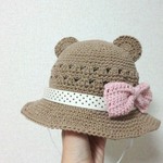 ★ｘ様ご予約品★　大きなリボンスリーピンのくま耳帽子