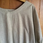 ふんわりドルマン★うす茶の極細ストライプ　ヘアゴムおまけ付き