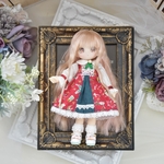 クリスマス柄ドレス(赤) 1/12ドール用