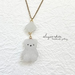 Sugar bear ✵ お砂糖になっちゃったクマさんと角砂糖のネックレス《 白砂糖 》   ✨ステンレス製チェーン