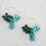  14KGF turquoise malachite flowlignt hooppierce[kgf0516]