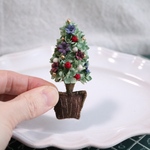 布花  布花クリスマスツリーブローチ　1821