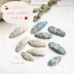 【ヘアピン人気No.1♡新色追加しました】花刺繍パッチンピン 4cm 5cm 6cm/1本