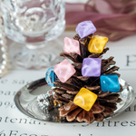 Blessing【ときめきピンク】水波模様スクエアピアス 透明感アクセサリー 925シルバーポスト アレルギー対応 大人可愛い