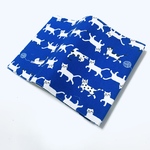 ブックカバー 文庫本サイズ　猫ライン　青