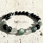 【常盤】グリーンマイカ✴︎ジェット✴︎カイヤナイト✴︎天然石ブレスレット
