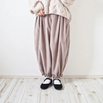 【受注製作】コーデュロイのドロワーズパンツ(あずきミルク/オリーブ/シックグレー)｜低身長さんのためのナチュラル服ELLIE(エリー)