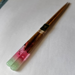 木とレジン　鉱石の箸【ウォーターメロントルマリン】再販