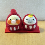 オカメインコとシマエナガのだるまさん