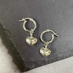silver925製/カレンシルバーハートチャームピアス/2way
