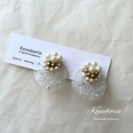 冬物sale! 粉雪パールイヤリング